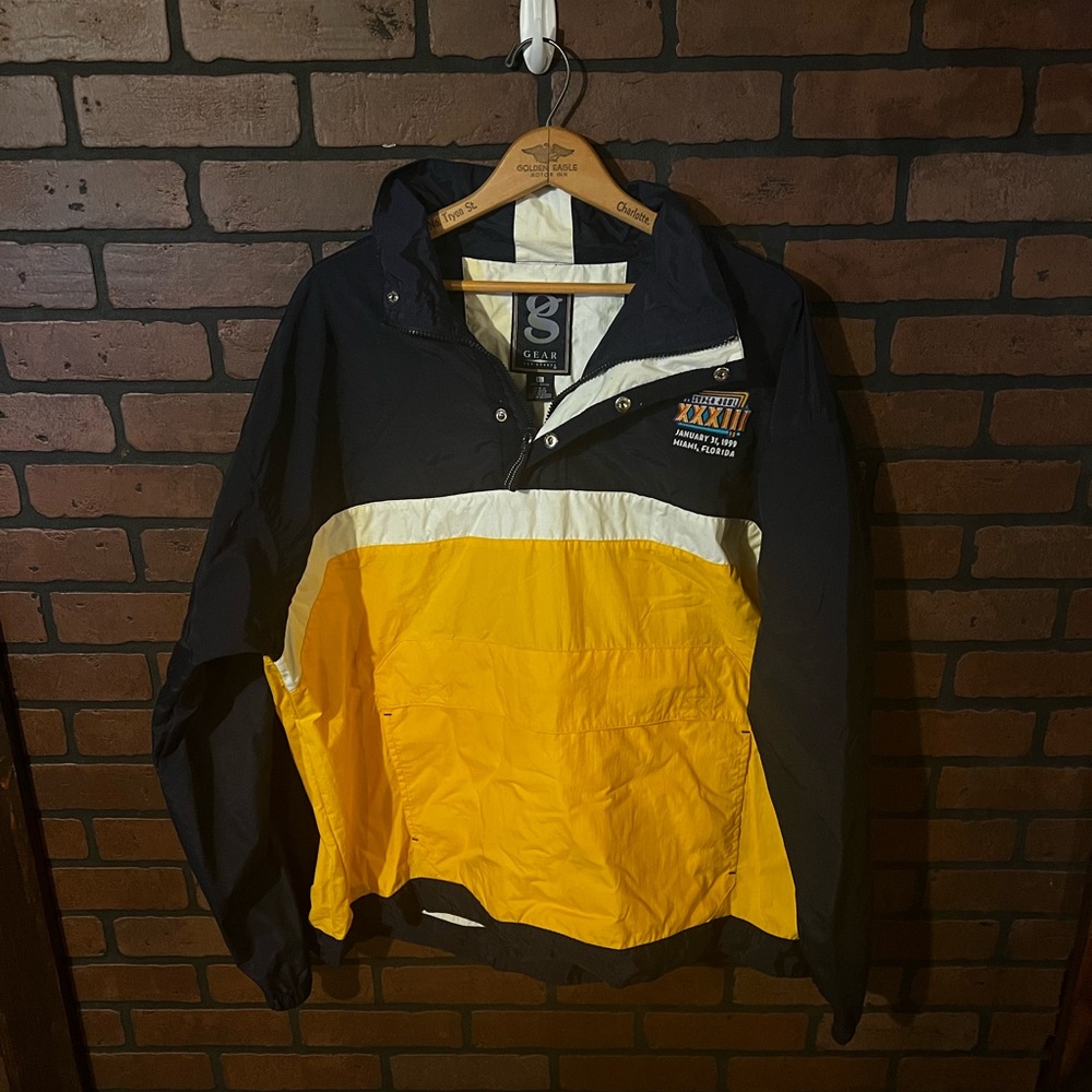 Vintage Gant Men's XL Super Bowl pull over Windbreaker
